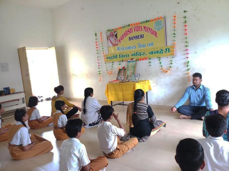 Group meditation was organised by MVM Banheri on the occasion of Birthday celebration of Hon'ble Chairman Brahmachari Girish Ji on 26th August 2019.